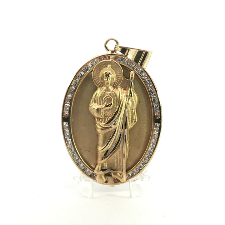 10K Yellow Gold Saint Jude Thaddeus crystal | Gold Custom