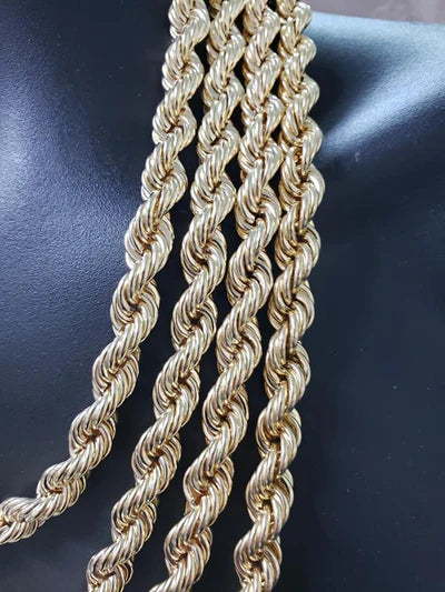 10k Solid Rope Chain 10K Gold 10mm Rope Chain Necklace 20 Inches – Gold Custom